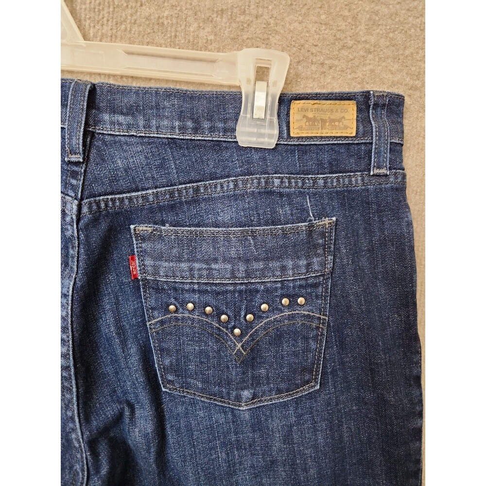 Levis 515 Bootcut Jeans Womens 14 Long Blue Dark Wash Stretch - Picture 5 of 8